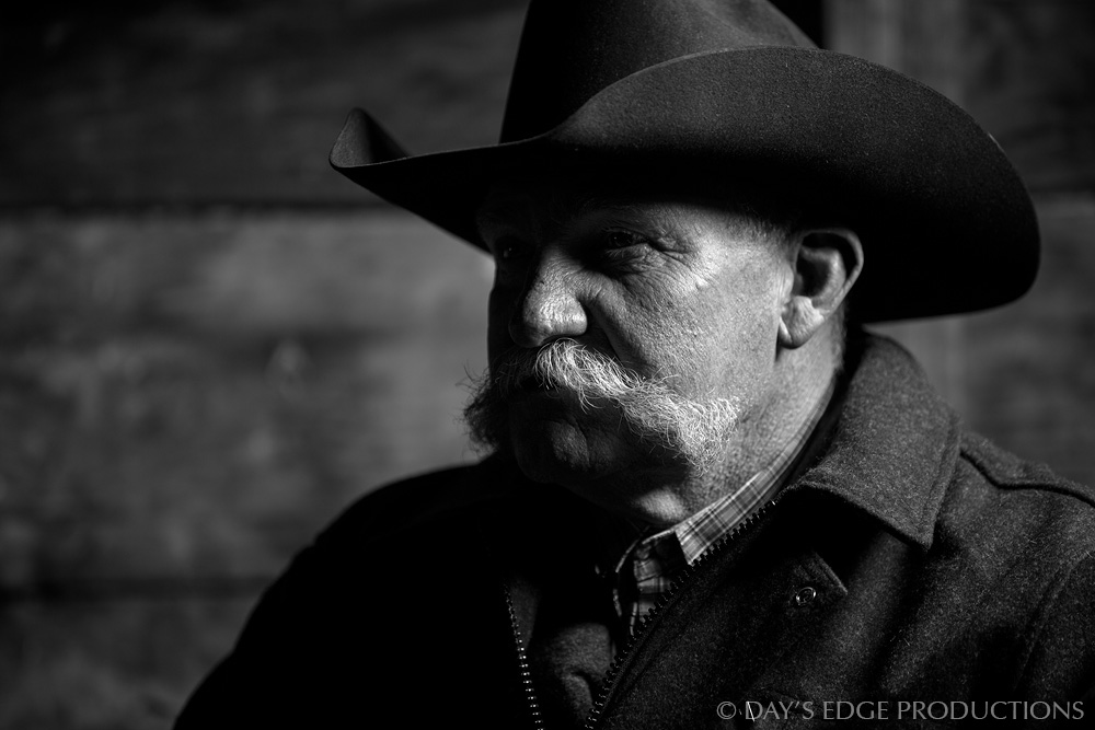 Rancher Bruce Switzer in his barn in the Nebraska sandhills.